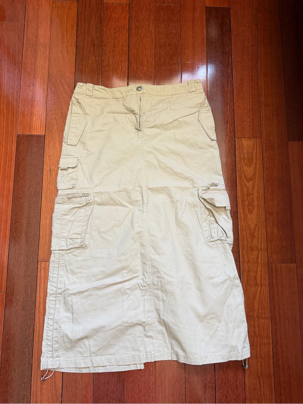 Mango Cream Cargo Maxi Skirt with Pockets